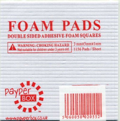Double sided 3D foam pads - 3mm x 3mm x 1mm